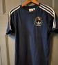 Hand-Embroidered Navy Adidas Three-Stripe T-Shirt – One-of-a-Kind