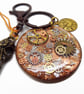 Steampunk Goth Bag Charm Keyring with Cogs and Skull - Image 8