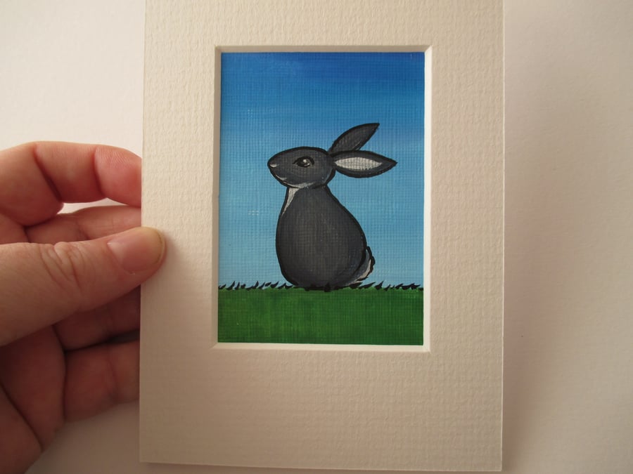 SALE ACEO Rabbit aceo Bunny original art picture painting