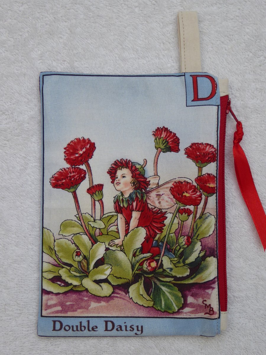 Flower Fairy Print Pixie Purse. D. Double Daisy.  Flower Alphabet Fairy