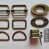 Antique Brass Backpack Hardware kit for making a Felt Backpack on a Ball