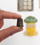 Solid silver thimble pendant, sewing necklace - Image 2