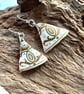 Vintage crockery triangle earrings 
