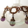 Copper and Rainbow Fluorite Bracelet