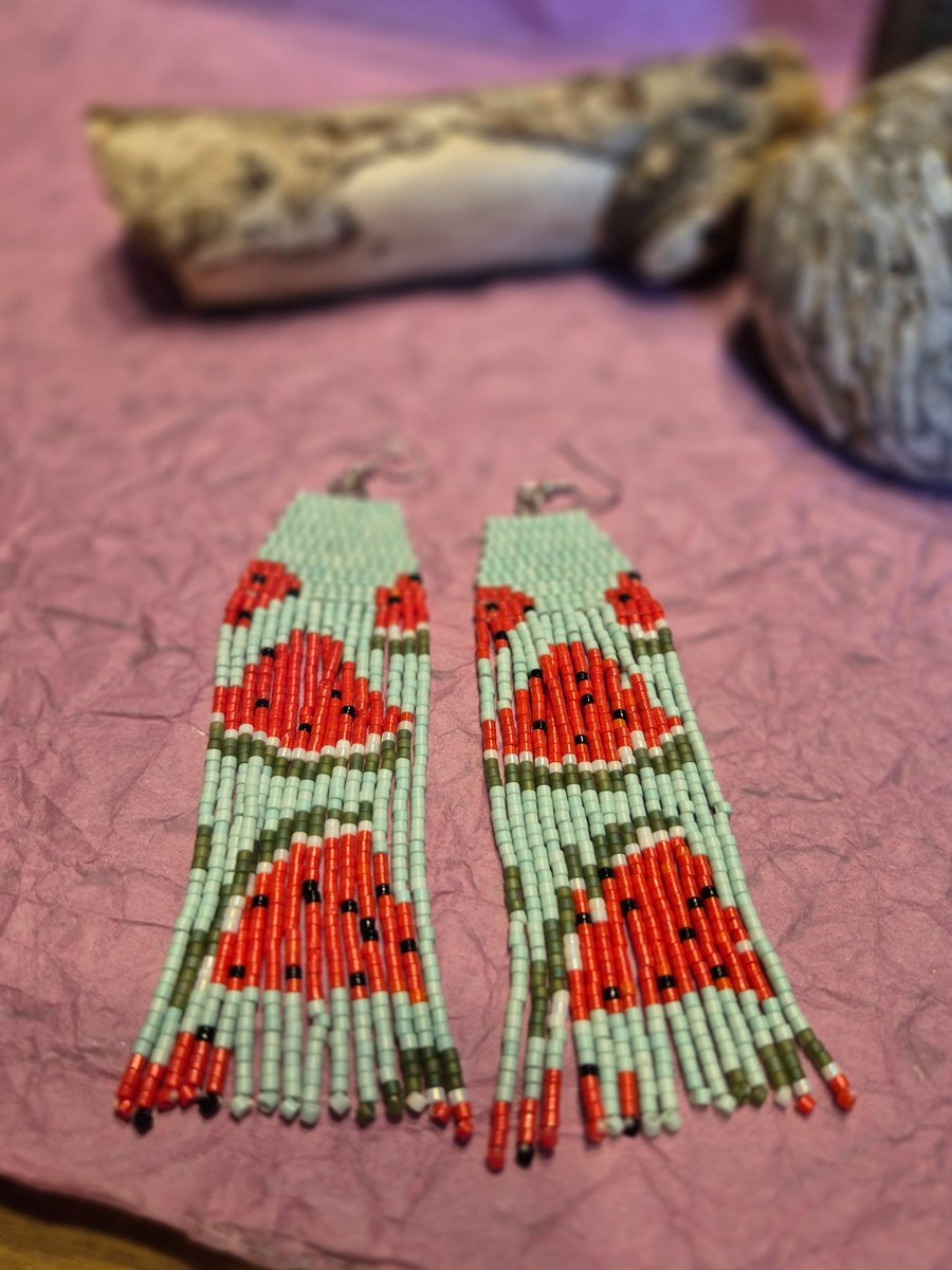 One of a kind beaded fringe earrings