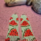 One of a kind beaded fringe earrings