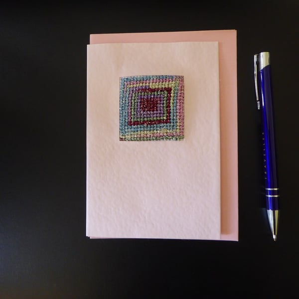 Individually Hand Crafted Embroidered Tapestry Blank Card