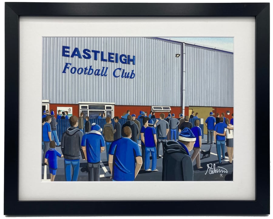 Eastleigh F.C, Ten Acres Stadium. High Quality Framed Art Print