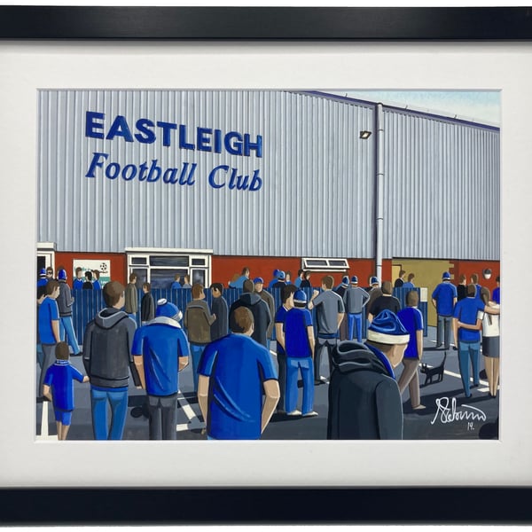 Eastleigh F.C, Ten Acres Stadium. High Quality Framed Art Print