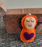 Orange Angel Lavender Bag - Heart Embellishment - Image 1