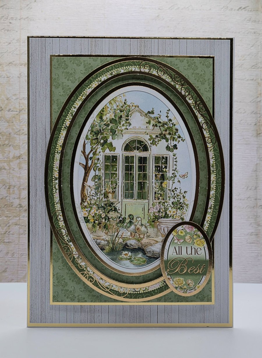 Handmade All the Best Card Country Garden Greeting Card Good Luck Card