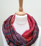 Sari silk double sided infinity scarf. Shades of burnt orange, burgundy, brown,  - Image 3