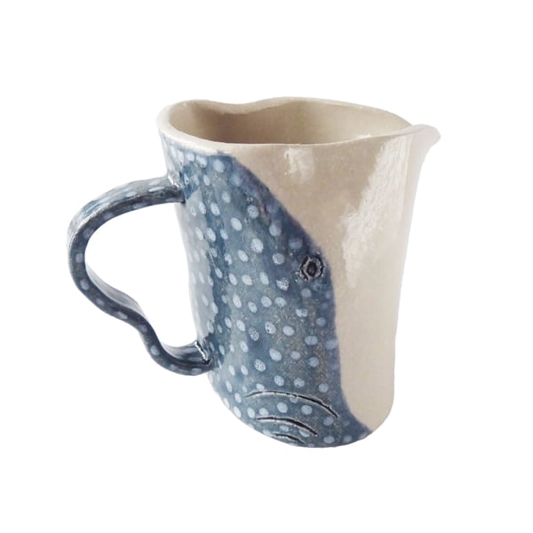 Whale Shark Stoneware Jug - Hand Built Pottery