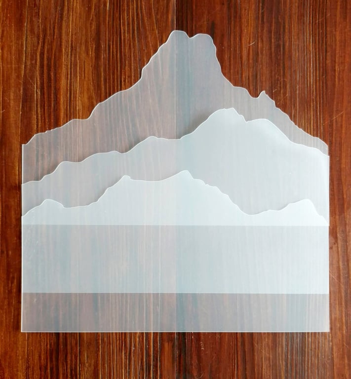 Hills Masks Stencils (set of 3) Reusable PP Sheet for Arts & Crafts