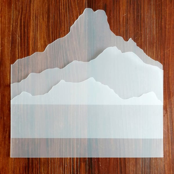 Hills Masks Stencils (set of 3) Reusable PP Sheet for Arts & Crafts