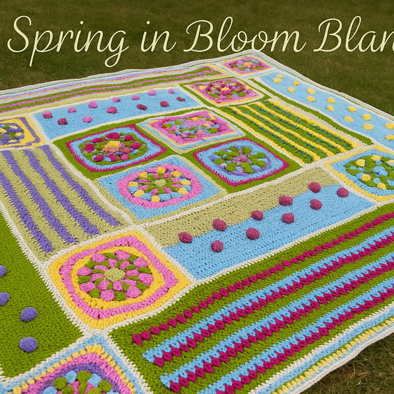 Spring in bloom Crochet Blanket