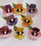 Felt Pansy Brooch: Handmade Flower Corsage, Hat Pin