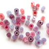 20g pink and purple concentric circles murrini made with Bullseye 90coe glass