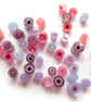 20g pink and purple concentric circles murrini made with Bullseye 90coe glass