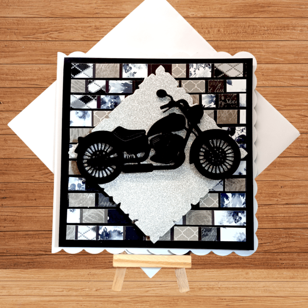 Unique layered motorbike any occasion card