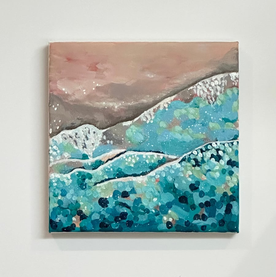 Pink Sands Canary Island Original Acrylic Painting Canvas