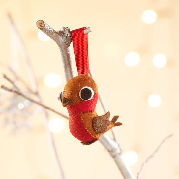 Christmas Robin hanging tree ornament, small gift