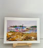 Waiting for the tide, original art print, hand stitched collage - Image 1