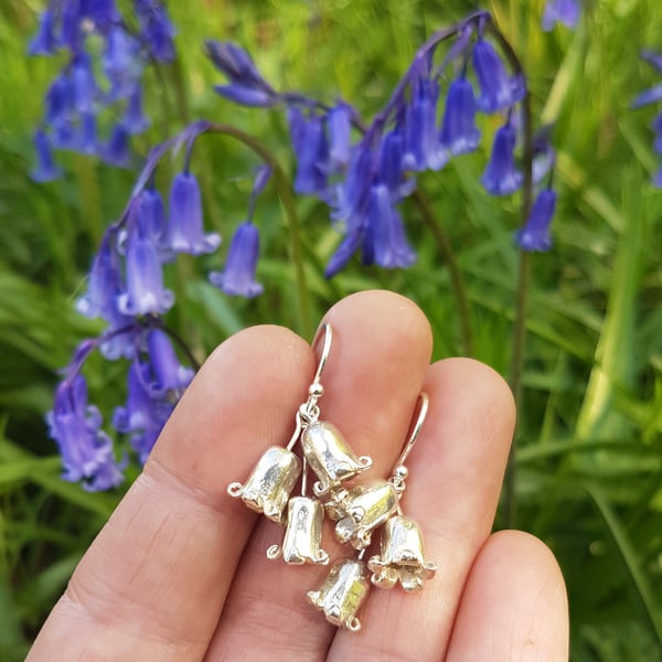 Bluebell Cluster Earrings Curly Folksy