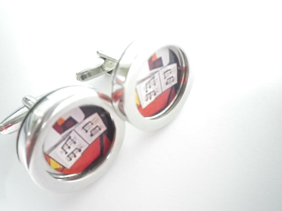 Picasso 3 Musicians cufflinks, free shipping, gift wrapped, iconic image, 1234
