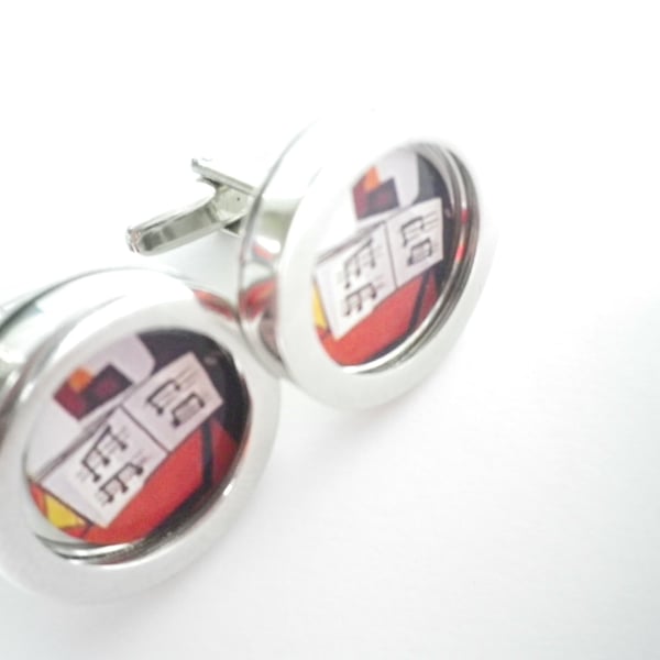 Picasso 3 Musicians cufflinks, free shipping, gift wrapped, iconic image, 1234