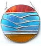 Sea Ring Suncatcher Stained Glass Handmade Beach Seaside Sunset 004 - Image 4