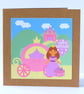 'Colourful Cards' Girls Princess, Carriage and Castle Birthday Card 