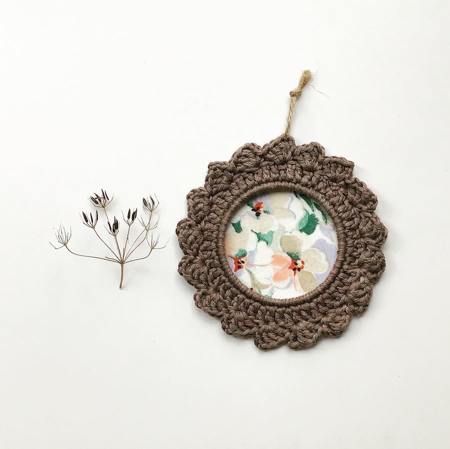 Crochet wreath, crochet hoop, wall hanging