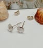 Scallop Shell Stud Earrings sterling silver gift wrapped handmade