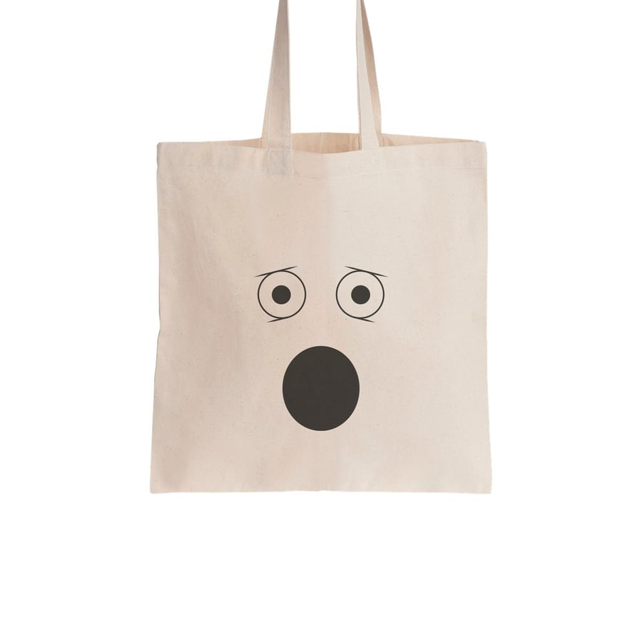 Scream Cotton tote bag, Material shopping bag, Market bag, Hand-painted
