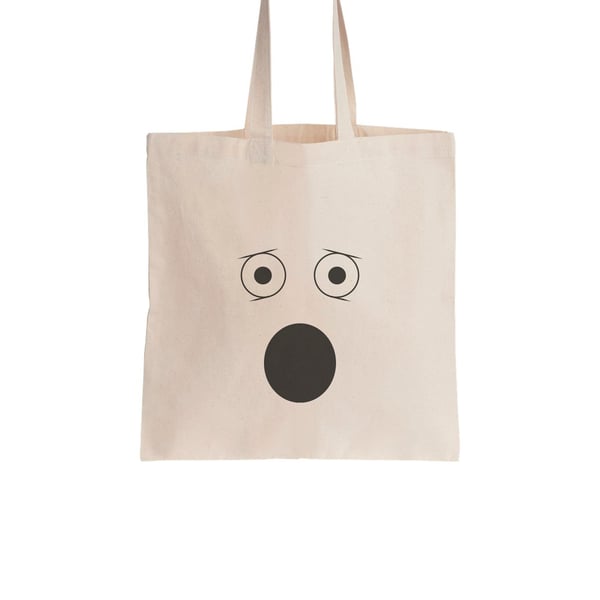Scream Cotton tote bag, Material shopping bag, Market bag, Hand-painted