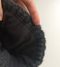 READY TO SHIP Faux Fur Pom Pom Knitted Wool Hat Dark Grey Cables Cabled Beanie  - Image 3