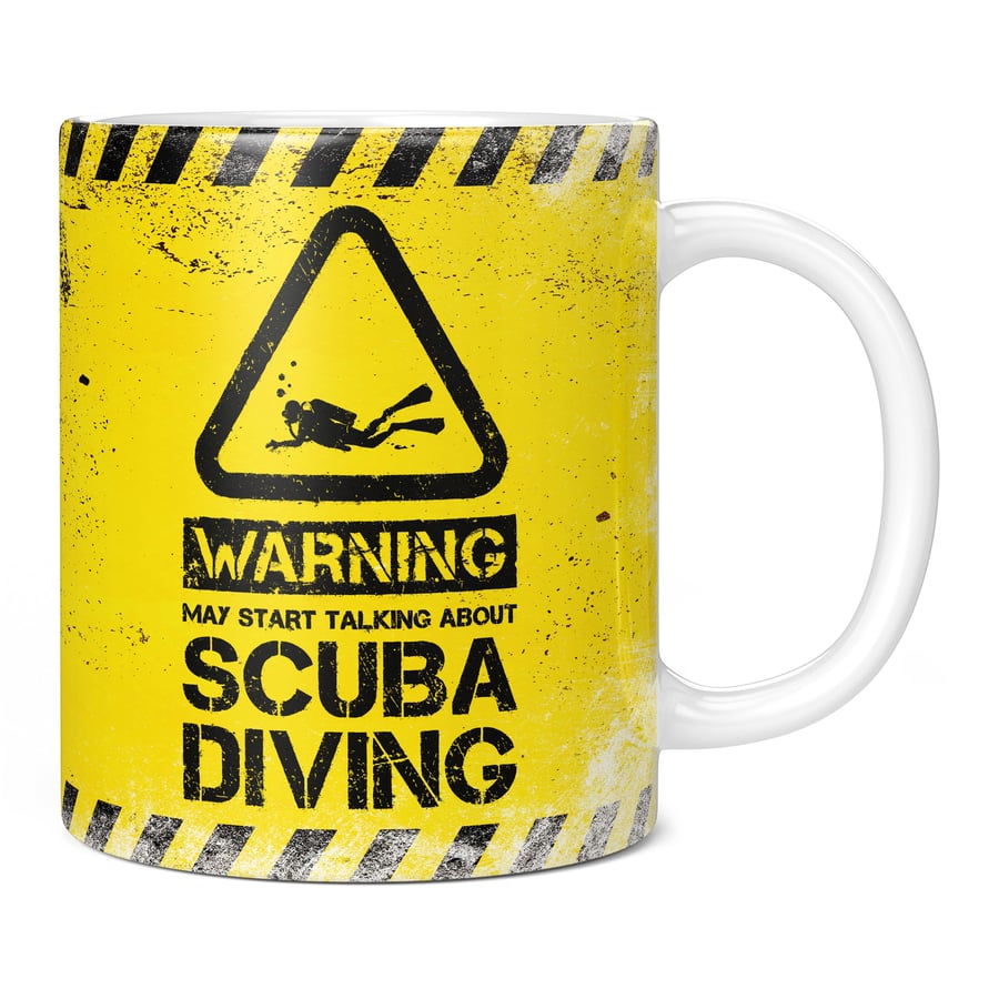 Warning May Start Talking About Scuba Diving 11oz Coffee Mug Cup - Perfect Birth