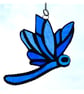 Dragonfly Suncatcher Stained Glass Blue Closed Wing - Image 2