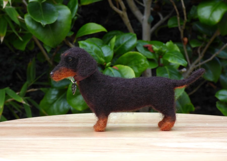 Needle Felted Dachshund Ornament 