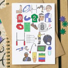 Rugby Alphabet Greetings Card