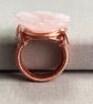 Rose Quartz Flower Copper Wire Wrap Cocktail Ring, Various Sizes - Image 5