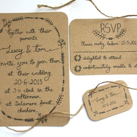 Woodland Wedding invitation set