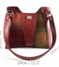 Alaula - Handcrafted Burgundy Leather & Tweed Handbag - Image 10