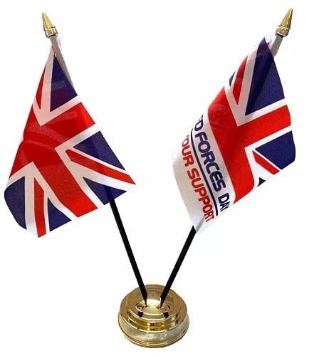Armed Forces Day & Union Jack Friendship 2 Flag 12" Table Display