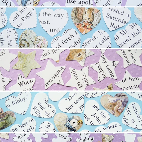 100 Beatrix Potter Confetti - 5 shape choices - Baby Shower Christening Party