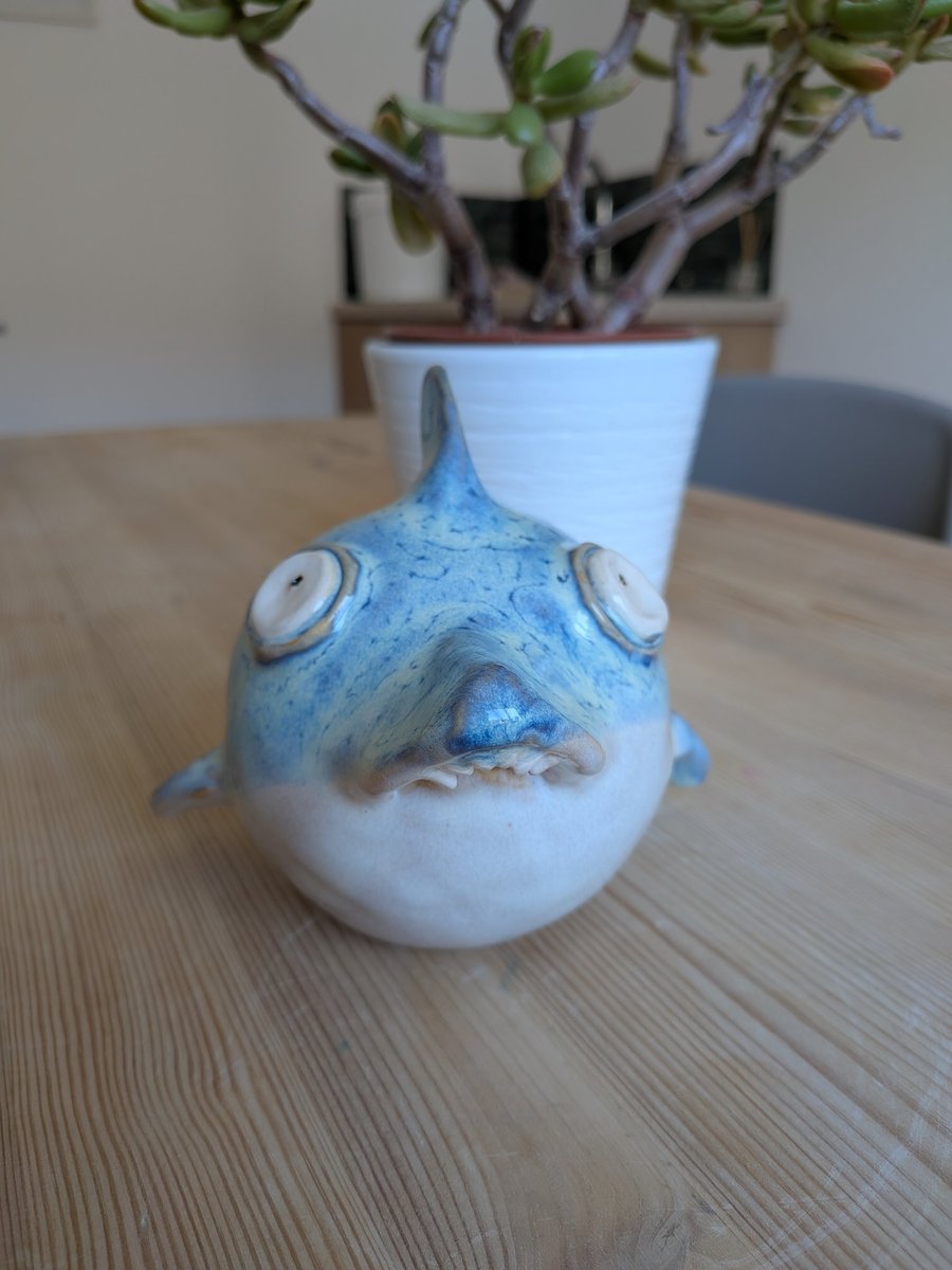 Cute ceramic shark ornament 
