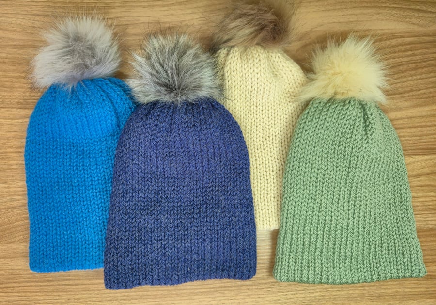 Wool Knitted Beanie Hat (4 Colours available)