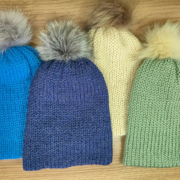 Wool Knitted Beanie Hat (4 Colours available)