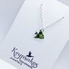 Green Angel Fish necklace, silver plated chain, 3 chain lengths